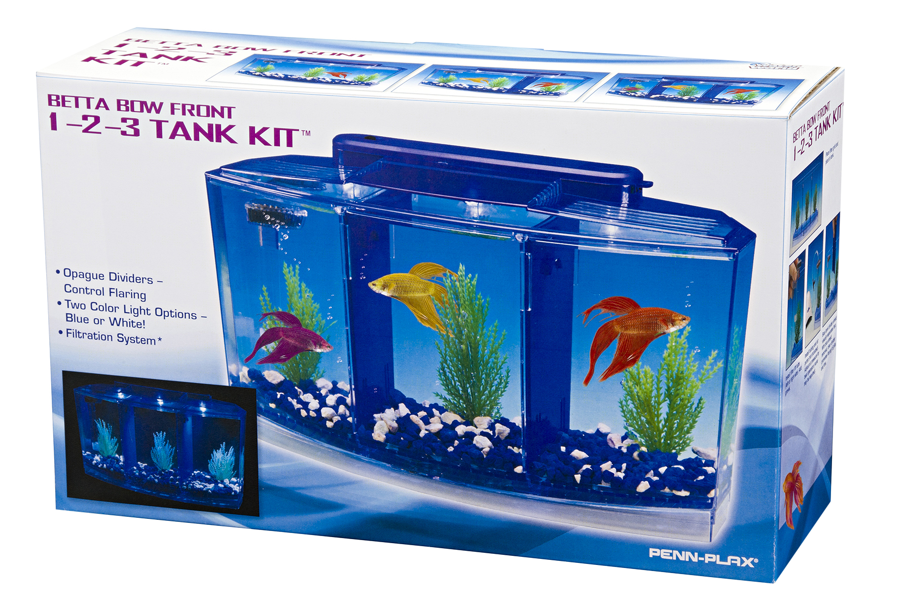 Penn-Plax eOrder | Betta Bow Front 1-2-3 Tank Kit - 0.7 Gallon