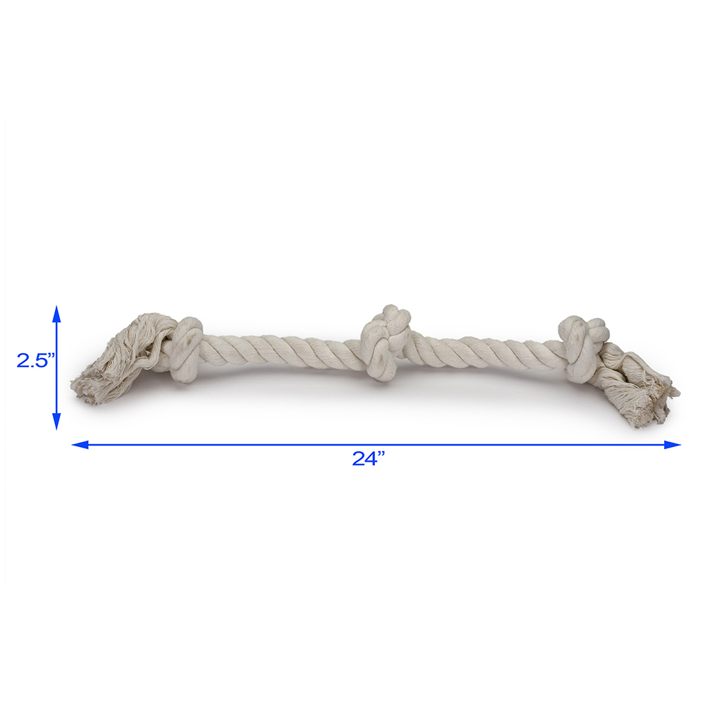 Penn-Plax eOrder | Dog's Life™ Rope Toy - 3 Knot - White - 25.25