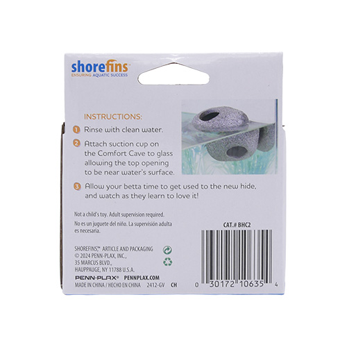 Penn-Plax eOrder | shorefins™ Betta Cave w/ Suction Cup – Ceramic