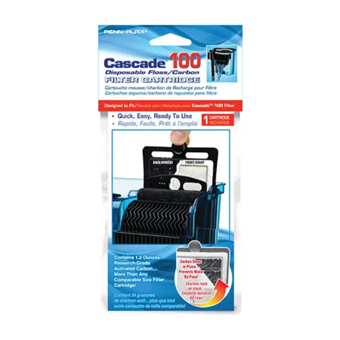 Cascade™ 100 Hang-on Filter Replacement Cartridge - 1-Pack - Fits CPF2 Filter
