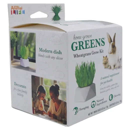HOME GROWN GREENS w/ DISH -  SUBSTRATE 10G + WHEAT SEED 10G
