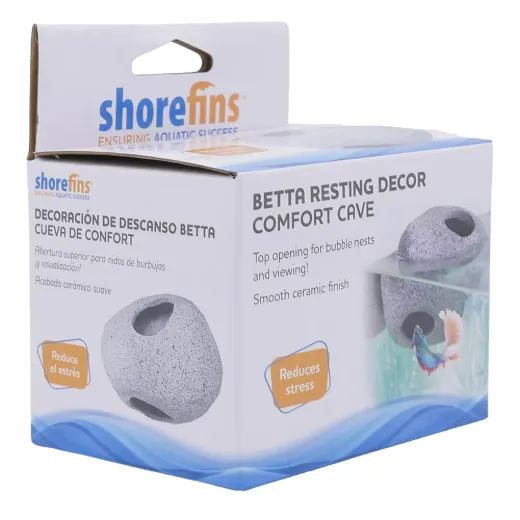 shorefins™ Betta Cave w/ Suction Cup – Ceramic